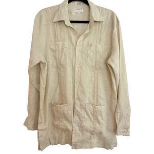Givenchy monsieur 100% linen taupe button down size large